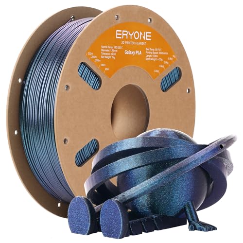 ERYONE Glitzer-PLA-Filament für 3D-Drucker, 1,75 mm +/-0,03 mm, 1 kg/Spule, Siriusnebel (Blau) von ERYONE