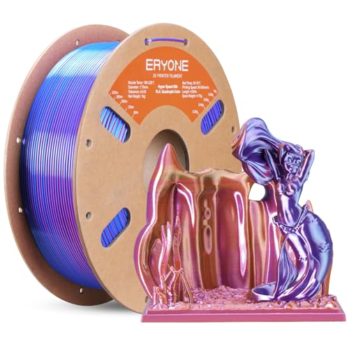 ERYONE HS Seide Vierfarbiges PLA-Filament für 3D-Drucker, 1,75 mm +/-0,03mm, Hyper Speed Coextrusion Filament PLA Shiny 1kg, Electrical Night (Neonviolett & Hellblau & Neonpink & Neongelb) von ERYONE