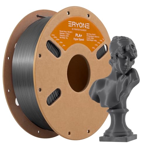 ERYONE High Speed Filament PLA+ 1.75mm +/- 0.03mm, 3D Printing PLA Pro Filament Fit Most FDM Printer, 1kg / Spool, Grey von ERYONE