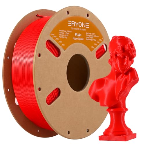 ERYONE High Speed Filament PLA+ 1.75mm +/- 0.03mm, 3D Printing PLA Pro Filament Fit Most FDM Printer, 1kg / Spool, Red von ERYONE