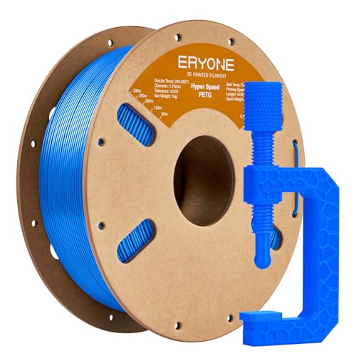 ERYONE High Speed PETG Filament 1.75mm +/- 0.03mm, High Speed Filament PETG,Rapid PETG Filament, 3D printing filament, 30-600mm/s Hyper Speed PETG filament, 1kg (2.2LBS) / Spool, Blue von ERYONE