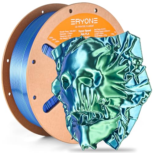 ERYONE Hochgeschwindigkeits-Filament aus Seide, zweifarbig, 1,75 mm +/- 0,03 mm, 3D-Druck, PLA Pro-Filament, passend für die meisten FDM-Drucker, 1 kg/Spule, Blau und Grün von ERYONE