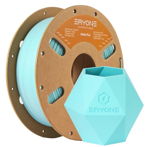 ERYONE Matte PLA 3D Drucker Filament 1.75mm, Maßgenauigkeit +/- 0.03 mm, 1 kg 1 Spule, Matte Minzgrün von ERYONE