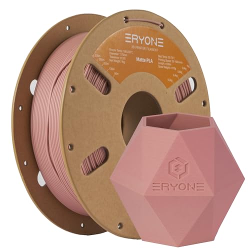 ERYONE Matte PLA 3D Drucker Filament 1.75mm, Maßgenauigkeit +/- 0.03 mm, 1 kg 1 Spule, Matte Keramik Rot von ERYONE