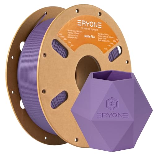 ERYONE 3D Drucker Matte Filament PLA 1 kg 1 Spool, 1.75mm +/-0.03mm, Matte Blue Lilac von ERYONE