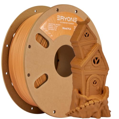 ERYONE Mixed Material PLA Filament 1.75mm +/- 0.03mm, 1kg Spool (2.2LBS) 3D Printer Filament, Wood PLA, Pine Wood von ERYONE