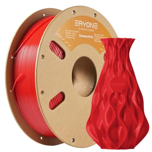 ERYONE PETG Filament 1,75 mm, 3D Drucker Filament PETG, 0,03 mm, 1 kg/Spule, Rot von ERYONE