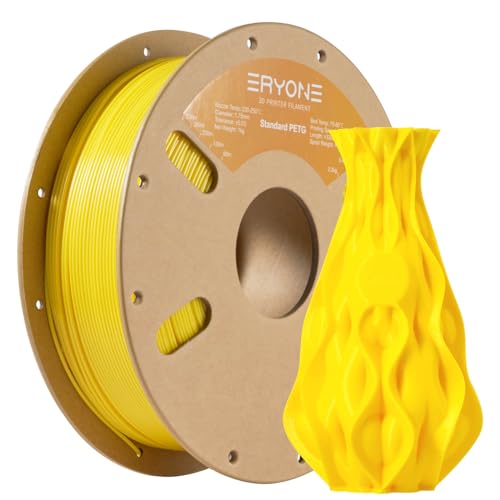 ERYONE PETG Filament 1,75 mm, 3D Drucker Filament PETG, 0,03 mm, 1 kg/Spule, Gelb von ERYONE
