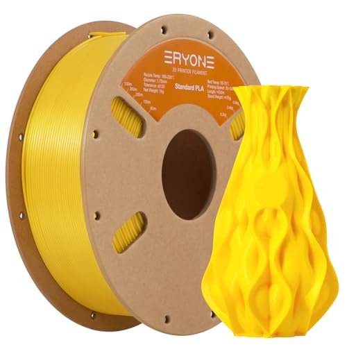 ERYONE PLA Filament 1.75 mm, 3D Drucker Filament PLA, Maßgenauigkeit +/- 0,03 mm 1 kg/Spule, Gelb von ERYONE