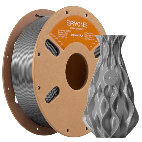ERYONE PLA Filament 1.75 mm, 3D Drucker Filament PLA, Maßgenauigkeit +/- 0,03 mm 1 kg 1 Spule, Achat Grau von ERYONE