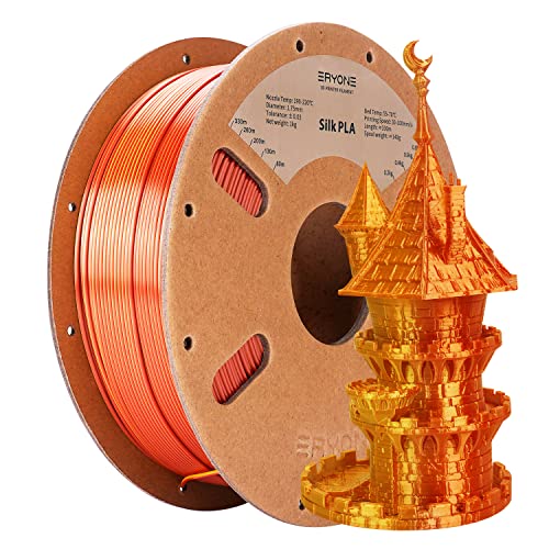 ERYONE Dual Two-Tone PLA Filament 1.75 mm, 3D Printer Filament, 1 kg Spool +/- 0.03mm, Silk Gold & Rotes Kupfer von ERYONE