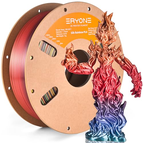 ERYONE Silk Rainobw PLA Filament PLA 1.75mm, 3D-Drucker Silk PLA Filament, 0,03 mm, 1kg /Spule, Sunset Rainbow von ERYONE