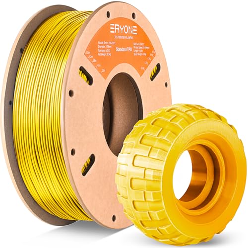 ERYONE TPU Filament 1.75mm, 3D Drucker Filament,Flexible TPU Filament, TPU 95A, Maßgenauigkeit +/- 0,03 mm, 0.5kg 1 Spule, Gelb von ERYONE