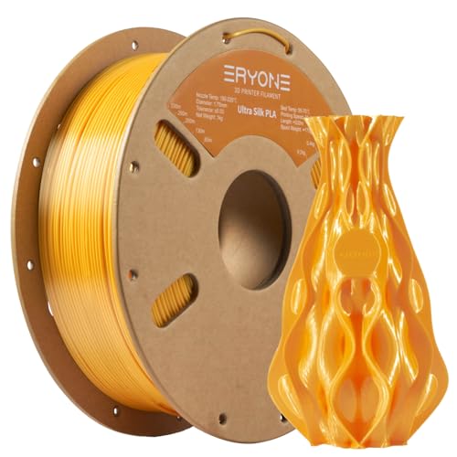 ERYONE Ultra Silk PLA Filament voor 3D Druker, 1.75mm+/-0.03mm, 1kg/Spool, Golden von ERYONE