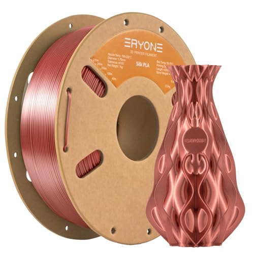 ERYONE Silk PLA Filament 1.75 mm, 3D-Drucker Filament PLA, 0,03 mm, 1 kg/Spule, Silk Rotes Kupferl von ERYONE