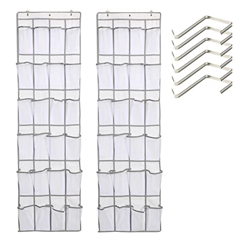 ERYUE 2pcs 24 Große Mesh -Taschen Aufbewahrungsbeutel Hinter Dem Türschuh -Organizer über Dem Türschuhschuhschuhgeschütz weiß von ERYUE