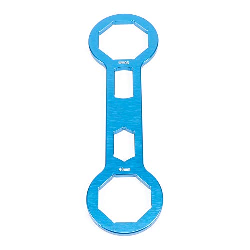 ERYUE 46 Mm/1,8 Zoll, 50 Mm/2 Zoll Vorderer Stoßdämpferschlüssel, CRF250R CRF450R CRF450X -Verwendung, Hochwertiges Aluminiumlegierungsmaterial, Einfach zu Entfernen Sie die (Blau) von ERYUE
