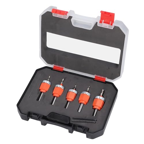 ERYUE 5 PCs Set Countersink -Bohrer -Bit, 2,8 3 3,2 3,5 4 Mm Durchmesser Einstellbarer Tiefenlochöffner mit Schraubenschlüssel für Holz, Kunststoff, Weiche Metalle, Mehr von ERYUE