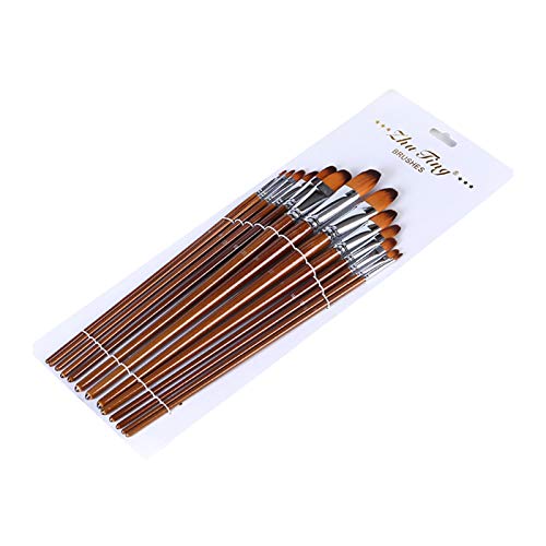 ERYUE Acrylfarbenset,13pcs Professional Art Paint Brushes Set Langer Holzgriff Nylon Haarpinsel für Acrylöl Aquarell Gouache Gesichtsbemalung Zeichnung Art Supplies, Filbert Tip von ERYUE