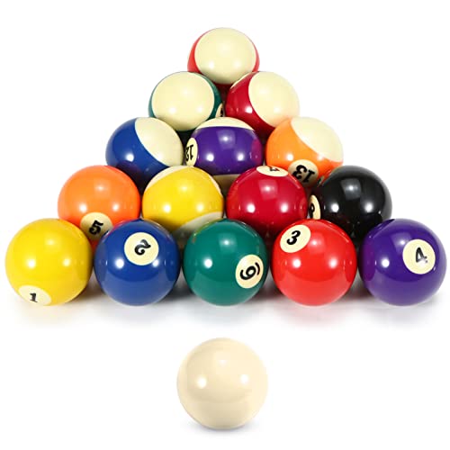 ERYUE Billardkugeln-52,5 mm Billardkugel-Poolball-Set für Erwachsene in voller Größe Billardkugel-Set nach amerikanischem Standard 16-Ball-Poolkugel aus strapazierfähigem Kunstharz von ERYUE