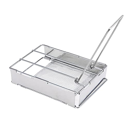 ERYUE Camping Toaster-Faltbare Toasterplatte aus rostfreiem Stahl Tragbarer Outdoor-Campingbrot-Toastergrill von ERYUE