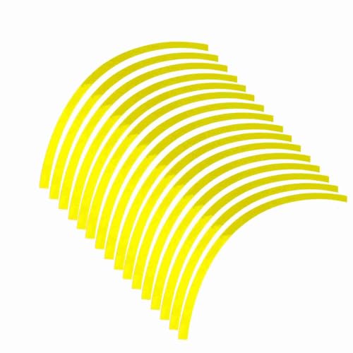 ERYUE Radaufkleber, 6 Farben Universal Car Motorry Motorcycel Rad Reflective Nadelstreifenklebebandaufkleber mit Lang Anhaltender Haft für 16-19-Zoll (Fluoresziergelb) von ERYUE