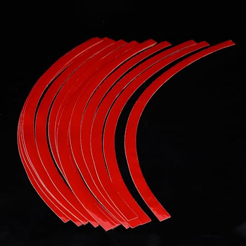 ERYUE Radaufkleber, 6 Farben Universal Car Motorry Motorcycel Rad Reflective Nadelstreifenklebebandaufkleber mit Lang Anhaltender Haft für 16-19-Zoll (Rot) von ERYUE