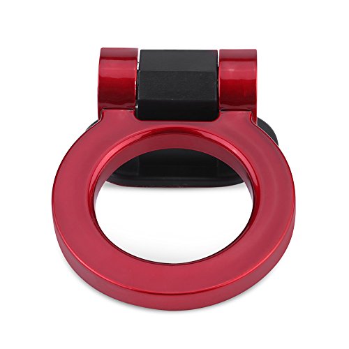 ERYUE Runde Ring -Schleppstangenanhänger Haken Dekoration, Abs Plastik Dekorativen Schlepphaken, Universelles Auto Modifizierter Kleber Traktion (Gold, 4 Farben) mit Starkem Klebstoff (Rot) von ERYUE