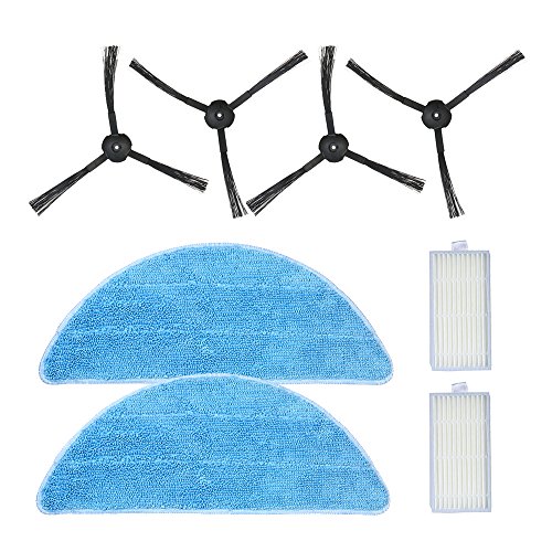 ERYUE Staubsauger Kit,Pack von 8 Ersatz Zubehör Kit Mops + Seitenbürsten + HEPA Filter für ILIFE V5S V3 V3 V5 Pro Roboter Staubsauger von ERYUE