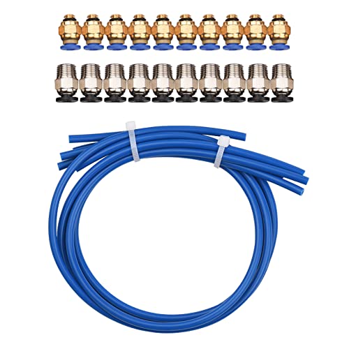 ERYUE Steinbock Bowdenzug,3D Drucker Kit PTFE Schlauch Schlauchleitung 5 Stück mit 10 Stück PC4-M6 Fittings und 10 Stück PC4-M10 Fitting Connector für 3D Drucker 1,75mm Filament von ERYUE