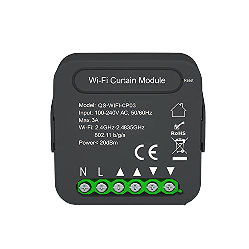 ERYUE Vorhangschaltermodul,QS-WIFI-CP03 WiFi Intelligent Curtain Switch Module Home Curtain Modification Module Mobiltelefon Device Sharing Timing-Funktion APP-Fernbedienung Kompatibel mit von ERYUE