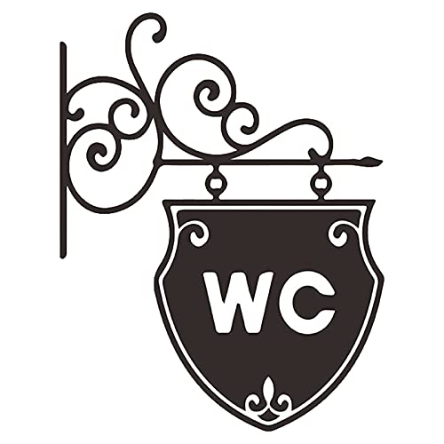 ERYUE Waschraum-Aufkleber,WC-Waschraum-Badezimmer-Türaufkleber WC-Muster Abnehmbare Selbstklebende Wandtattoo Abnehmbare Vinyl-Retro-Tür-Kunst-Dekor für Hauptdekorationen von ERYUE