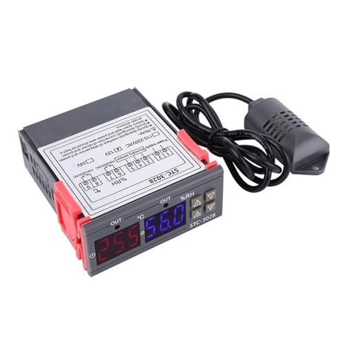 STC-3028 Digitale Anzeigetemperatur, ABS-Flammhemmungsmittel, Mikrocomputer Intelligenter Dual-Display-Dual-Temperatur-Controller für Kühl- und Heizgeräte mit Integriertem von ERYUE