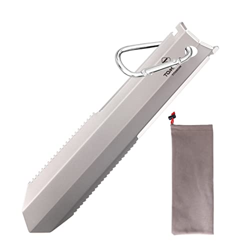 Wanderkelle mit Clip,ERYUE Titanium Garden Handgezahnte Schaufel Outdoor Camping Wandern Backpacking Kelle mit Clip von ERYUE