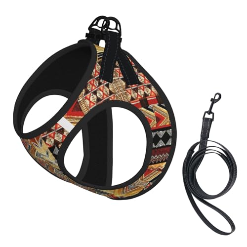 Afrikanisches Textil-Patchwork-Druckgeschirr-Set für Katzen und Hunde, reflektierend, verstellbar, ausbruchsicher, mit weichem, atmungsaktivem Netzgewebe, für kleine Haustiere und Kätzchen, Welpen Afrikanisches Textil-Patchwork-Druckgeschirr-Set für Katzen und Hunde, reflektierend, verstellbar, ausbruchsicher, mit weichem, atmungsaktivem Netzgewebe, für kleine Haustiere und Kätzchen, Welpen von ERhoug