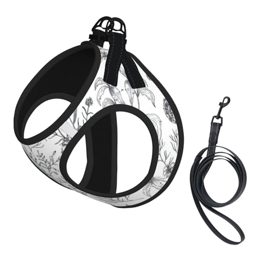 Geschirr-Set mit blühenden Kräutern und krautigen Pflanzen, reflektierend, verstellbar, ausbruchsicher, mit weichem, atmungsaktivem Netzgewebe, für kleine Haustiere und Kätzchen, Welpen Geschirr-Set mit blühenden Kräutern und krautigen Pflanzen, reflektierend, verstellbar, ausbruchsicher, mit weichem, atmungsaktivem Netzgewebe, für kleine Haustiere und Kätzchen, Welpen von ERhoug