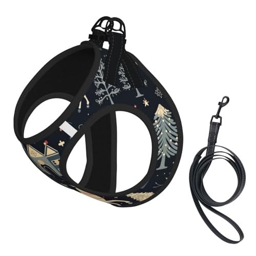 House Deer Tree Hundegeschirr mit Weihnachtsdruck, reflektierend, verstellbar, ausbruchsicher, mit weichem, atmungsaktivem Netzgewebe, für kleine Haustiere und Kätzchen, Welpen House Deer Tree Hundegeschirr mit Weihnachtsdruck, reflektierend, verstellbar, ausbruchsicher, mit weichem, atmungsaktivem Netzgewebe, für kleine Haustiere und Kätzchen, Welpen von ERhoug