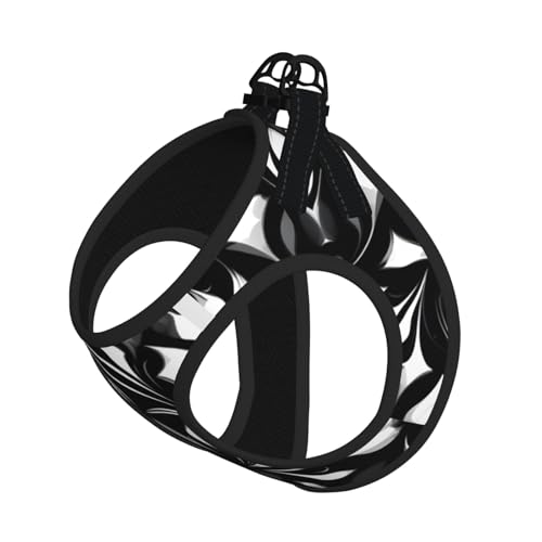 Hundegeschirr, Leinen-Set für Katzen und Hunde, reflektierend, verstellbar, ausbruchsicher, mit weichem, atmungsaktivem Netzgewebe, für kleine Haustiere und Welpen, Schwarz und Weiß von ERhoug