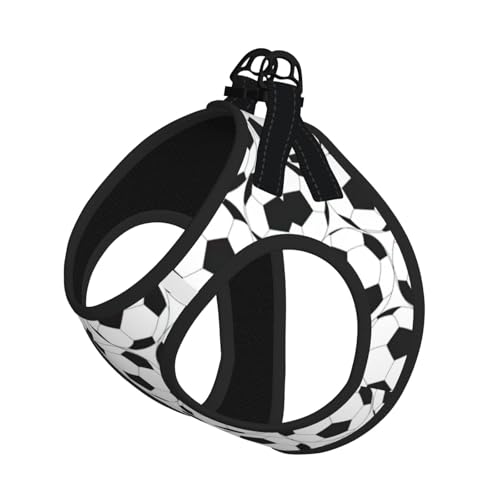 Hundegeschirr, Leinen-Set für Katzen und Hunde, reflektierend, verstellbar, ausbruchsicher, mit weichem, atmungsaktivem Netzgewebe, für kleine Haustiere und Welpen, Schwarz und Weiß von ERhoug