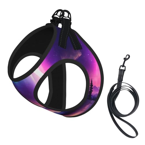 Hundegeschirr mit Aufdruck "Dark Northern Lights", reflektierend, verstellbar, ausbruchsicher, mit weichem, atmungsaktivem Netzgewebe, für kleine Haustiere und Kätzchen, Welpen Hundegeschirr mit Aufdruck "Dark Northern Lights", reflektierend, verstellbar, ausbruchsicher, mit weichem, atmungsaktivem Netzgewebe, für kleine Haustiere und Kätzchen, Welpen von ERhoug