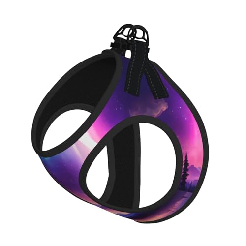 Hundegeschirr mit Aufdruck "Dark Northern Lights", reflektierend, verstellbar, ausbruchsicher, mit weichem, atmungsaktivem Netzgewebe, für kleine Haustiere und Kätzchen, Welpen von ERhoug