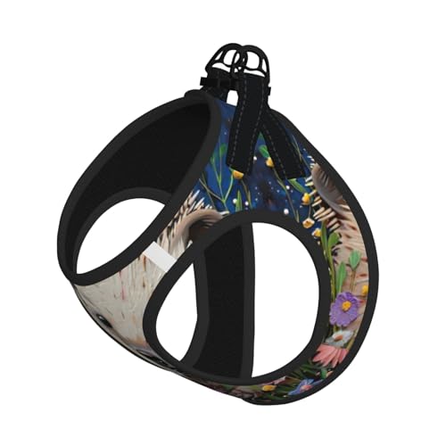 Hundegeschirr mit Blumenmuster und Igel-Druck, reflektierend, verstellbar, ausbruchsicher, mit weichem, atmungsaktivem Netzgewebe, für kleine Haustiere und Kätzchen, Welpen Hundegeschirr mit Blumenmuster und Igel-Druck, reflektierend, verstellbar, ausbruchsicher, mit weichem, atmungsaktivem Netzgewebe, für kleine Haustiere und Kätzchen, Welpen von ERhoug