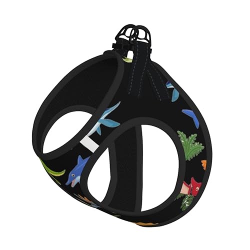 Hundegeschirr mit Cartoon-Dinosaurier-Bildern, reflektierend, verstellbar, ausbruchsicher, mit weichem, atmungsaktivem Netzgewebe, für kleine Haustiere und Kätzchen, Welpen Hundegeschirr mit Cartoon-Dinosaurier-Bildern, reflektierend, verstellbar, ausbruchsicher, mit weichem, atmungsaktivem Netzgewebe, für kleine Haustiere und Kätzchen, Welpen von ERhoug