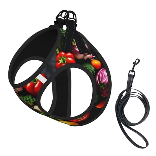 Hundegeschirr mit Gemüse- und Obst-Aufdruck, reflektierend, verstellbar, ausbruchsicher, mit weichem, atmungsaktivem Netzgewebe, für kleine Haustiere und Kätzchen, Welpen Hundegeschirr mit Gemüse- und Obst-Aufdruck, reflektierend, verstellbar, ausbruchsicher, mit weichem, atmungsaktivem Netzgewebe, für kleine Haustiere und Kätzchen, Welpen von ERhoug