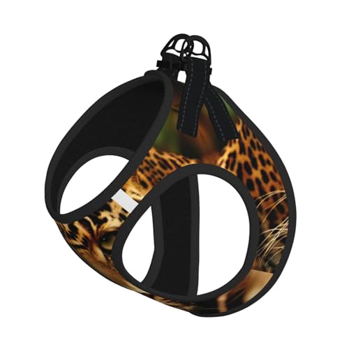 Hundegeschirr mit Leopardenmuster, reflektierend, verstellbar, ausbruchsicher, mit weichem, atmungsaktivem Netzgewebe, für kleine Haustiere und Kätzchen, Welpen Hundegeschirr mit Leopardenmuster, reflektierend, verstellbar, ausbruchsicher, mit weichem, atmungsaktivem Netzgewebe, für kleine Haustiere und Kätzchen, Welpen von ERhoug