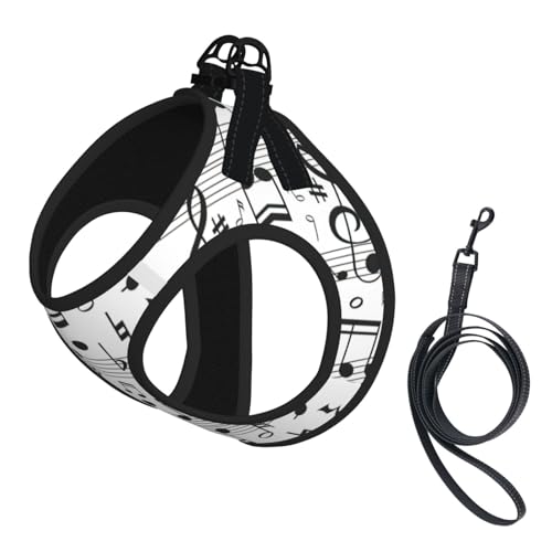 Hundegeschirr mit Musiknoten-Aufdruck, reflektierend, verstellbar, ausbruchsicher, mit weichem, atmungsaktivem Netzgewebe, für kleine Haustiere und Kätzchen, Welpen Hundegeschirr mit Musiknoten-Aufdruck, reflektierend, verstellbar, ausbruchsicher, mit weichem, atmungsaktivem Netzgewebe, für kleine Haustiere und Kätzchen, Welpen von ERhoug
