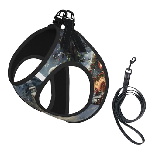 Hundegeschirr mit Weihnachtsmotiv, reflektierend, verstellbar, ausbruchsicher, mit weichem, atmungsaktivem Netzgewebe, für kleine Haustiere und Kätzchen, Welpen Hundegeschirr mit Weihnachtsmotiv, reflektierend, verstellbar, ausbruchsicher, mit weichem, atmungsaktivem Netzgewebe, für kleine Haustiere und Kätzchen, Welpen von ERhoug