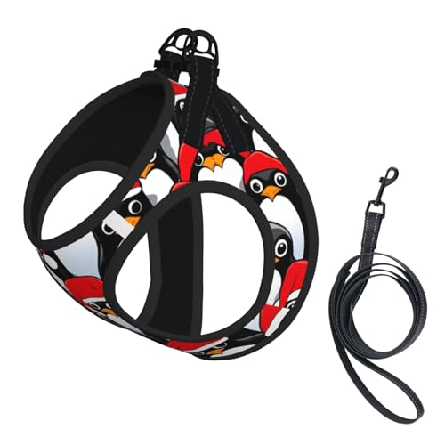 Hundegeschirr mit weihnachtlichem Pinguin-Druck, reflektierend, verstellbar, ausbruchsicher, mit weichem, atmungsaktivem Netzgewebe, für kleine Haustiere und Kätzchen, Welpen Hundegeschirr mit weihnachtlichem Pinguin-Druck, reflektierend, verstellbar, ausbruchsicher, mit weichem, atmungsaktivem Netzgewebe, für kleine Haustiere und Kätzchen, Welpen von ERhoug