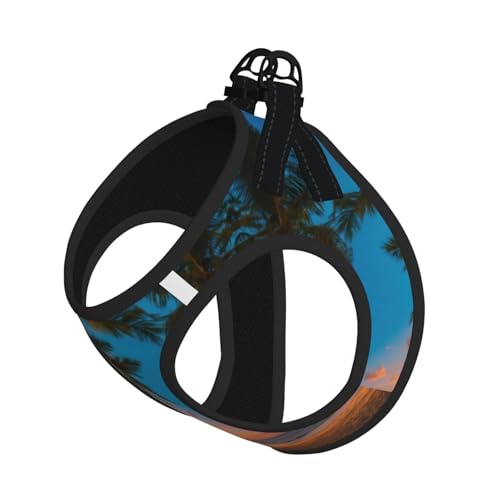 Sunset Hundegeschirr mit Hawaii-Palmen-Druck, reflektierend, verstellbar, ausbruchsicher, mit weichem, atmungsaktivem Netzgewebe, für kleine Haustiere und Kätzchen, Welpen Sunset Hundegeschirr mit Hawaii-Palmen-Druck, reflektierend, verstellbar, ausbruchsicher, mit weichem, atmungsaktivem Netzgewebe, für kleine Haustiere und Kätzchen, Welpen von ERhoug