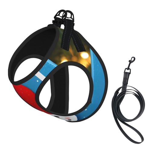 Weihnachtsgeschirr-Set mit Schneemann-Druck, reflektierend, verstellbar, ausbruchsicher, mit weichem, atmungsaktivem Netzgewebe, für kleine Haustiere und Kätzchen, Welpen Weihnachtsgeschirr-Set mit Schneemann-Druck, reflektierend, verstellbar, ausbruchsicher, mit weichem, atmungsaktivem Netzgewebe, für kleine Haustiere und Kätzchen, Welpen von ERhoug